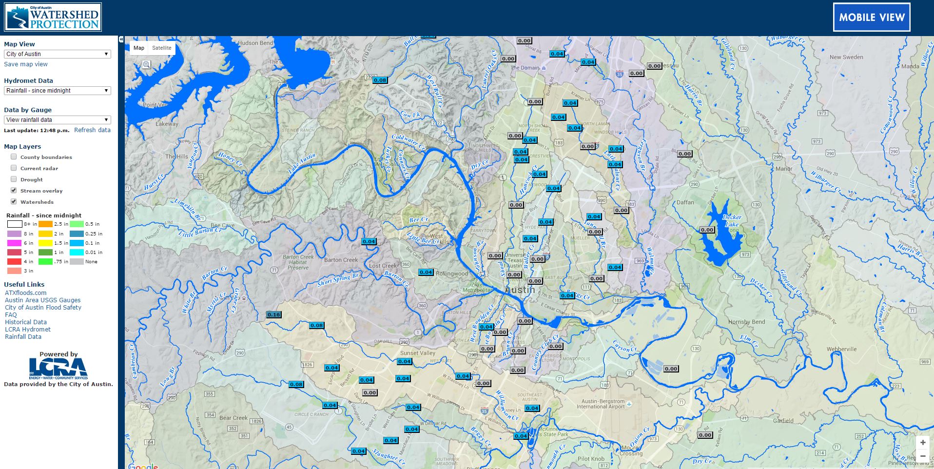 Austin rainfall gauge data now publicly available